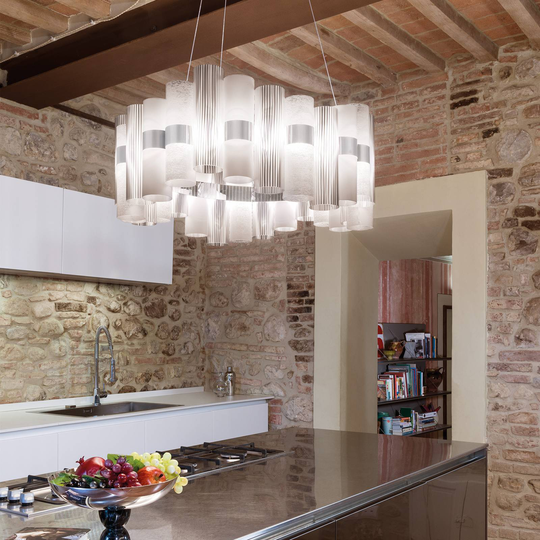 Slamp La Lollo L LED-hengelampe, Ø80cm, hvit