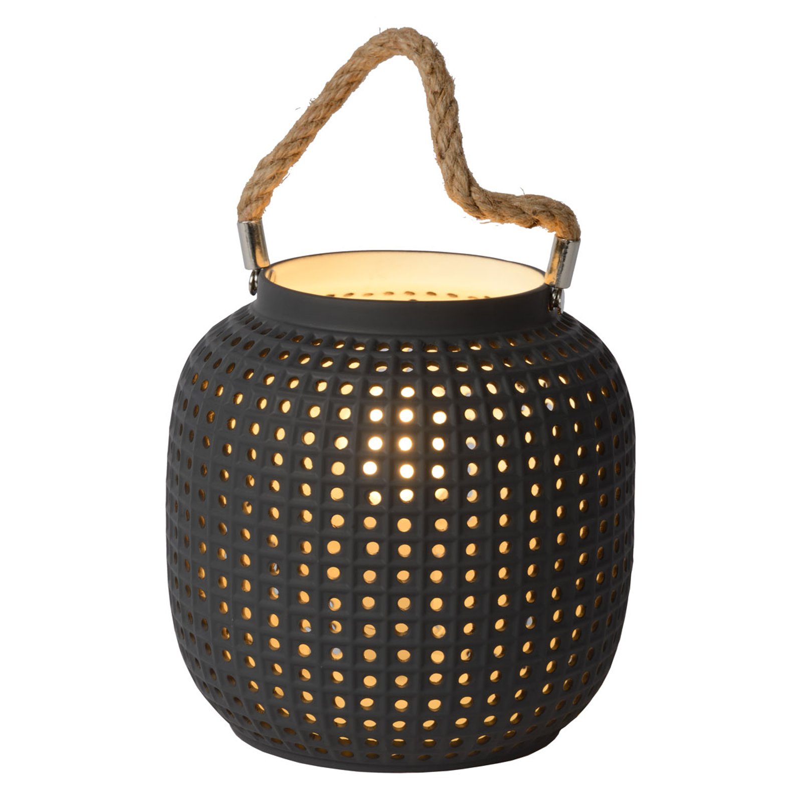Safiya bordlampe av porselen, antrasitt
