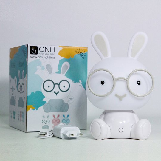 Bunny LED-bordlampe til barnerom, hvit