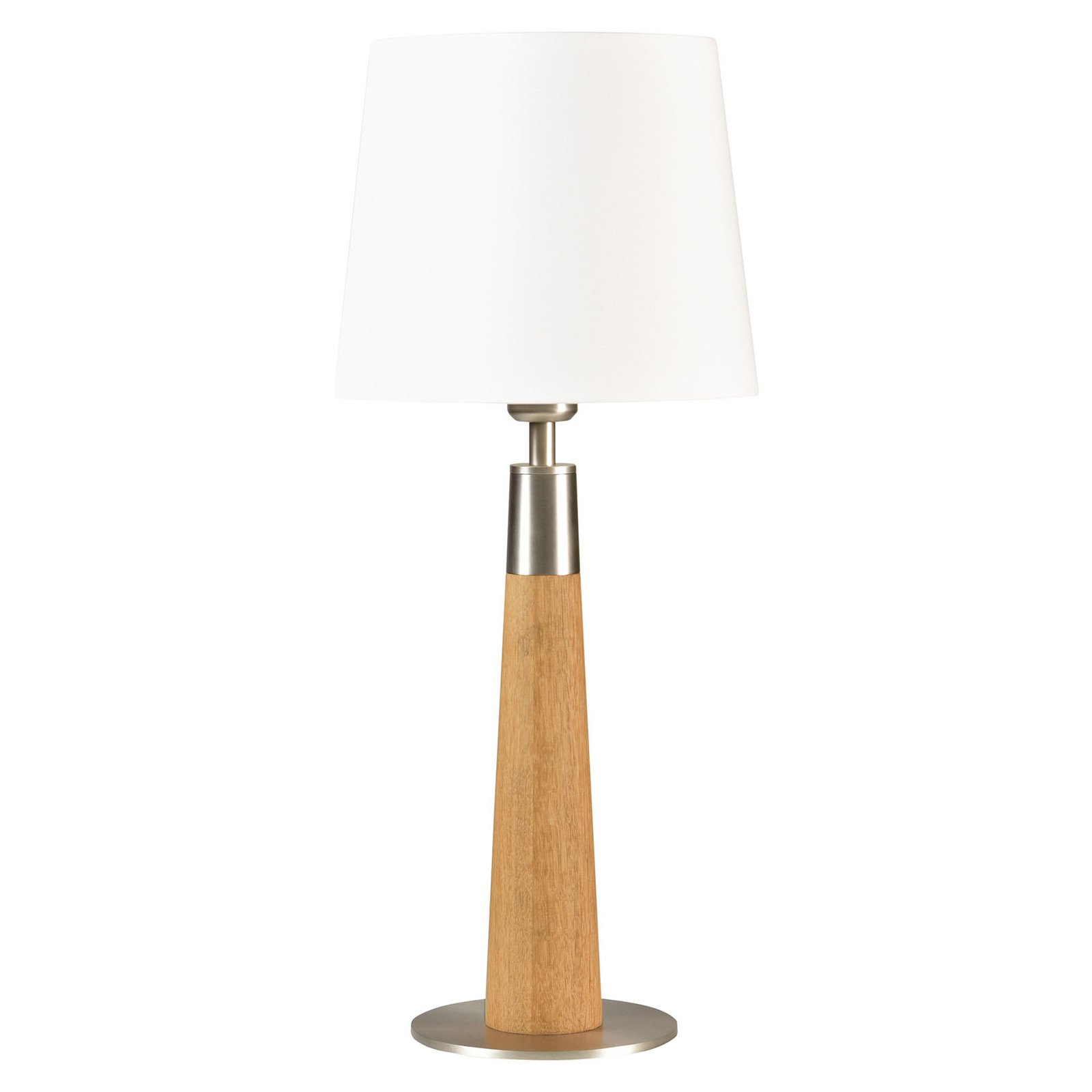 HerzBlut Conico bordlampe, hvit, oljet eik, 58 cm