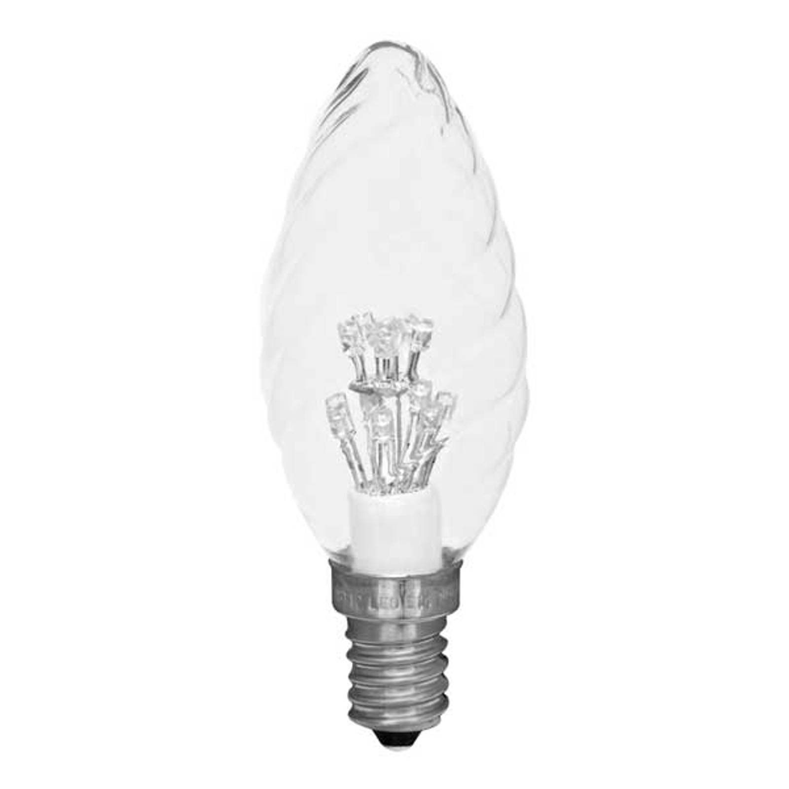 E14 0,9W klar og vridd LED-mignonpære (2600 K)
