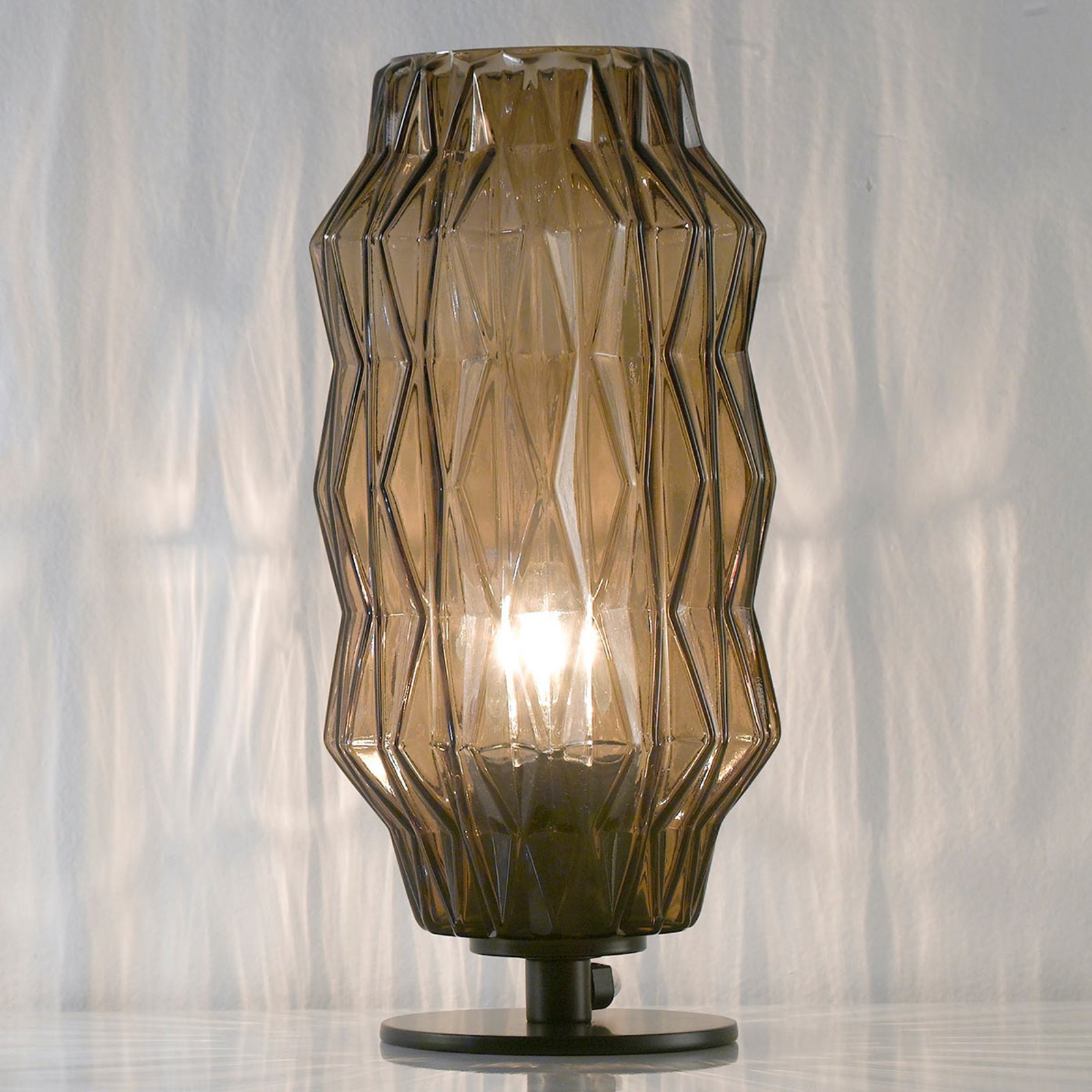 Bordlampe Origami, gråbrun