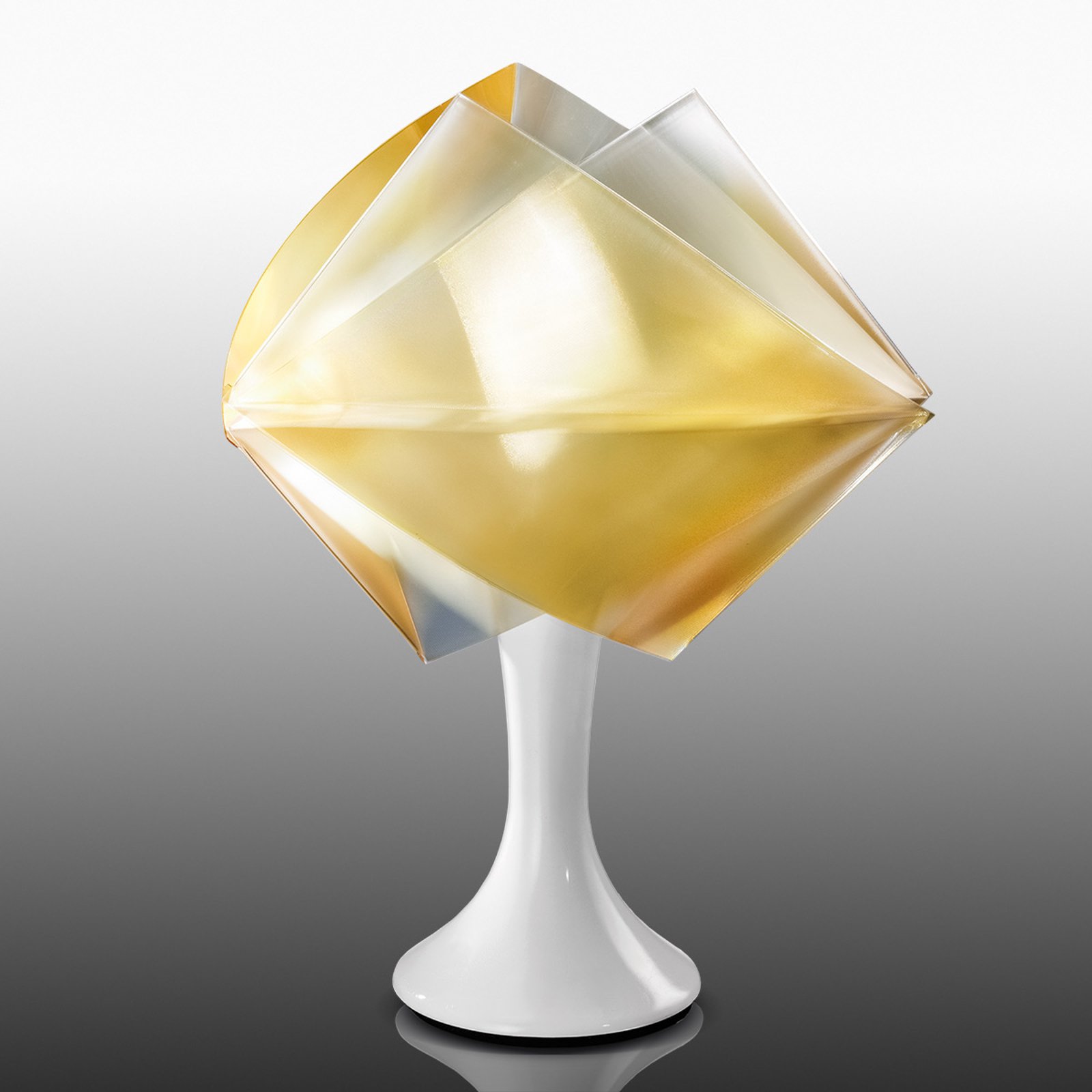 Gullfarget bordlampe Gemmy Prisma