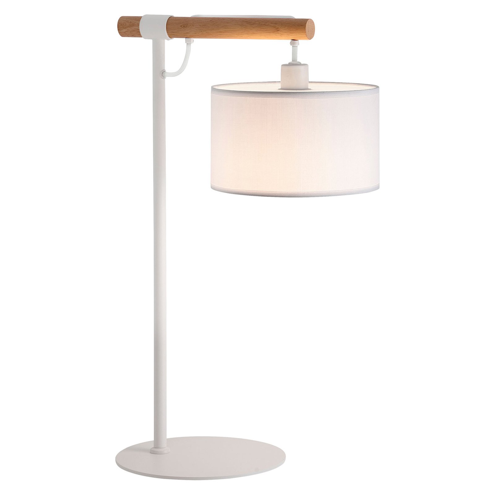 Bordlampe Romeo med tekstilskjerm, hvit