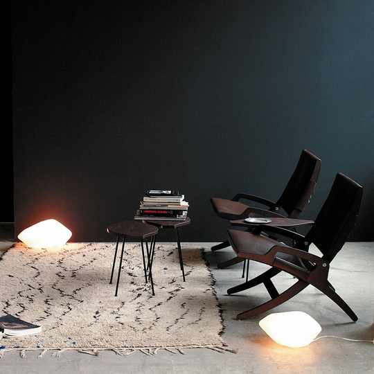 Oluce Stone of Glass bordlampe, lengde 33 cm