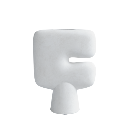 Tribal vase big 45 cm, bone white