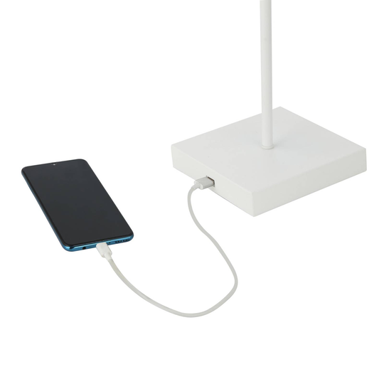 Bordlampe Table hvit, skjerm konisk hvit