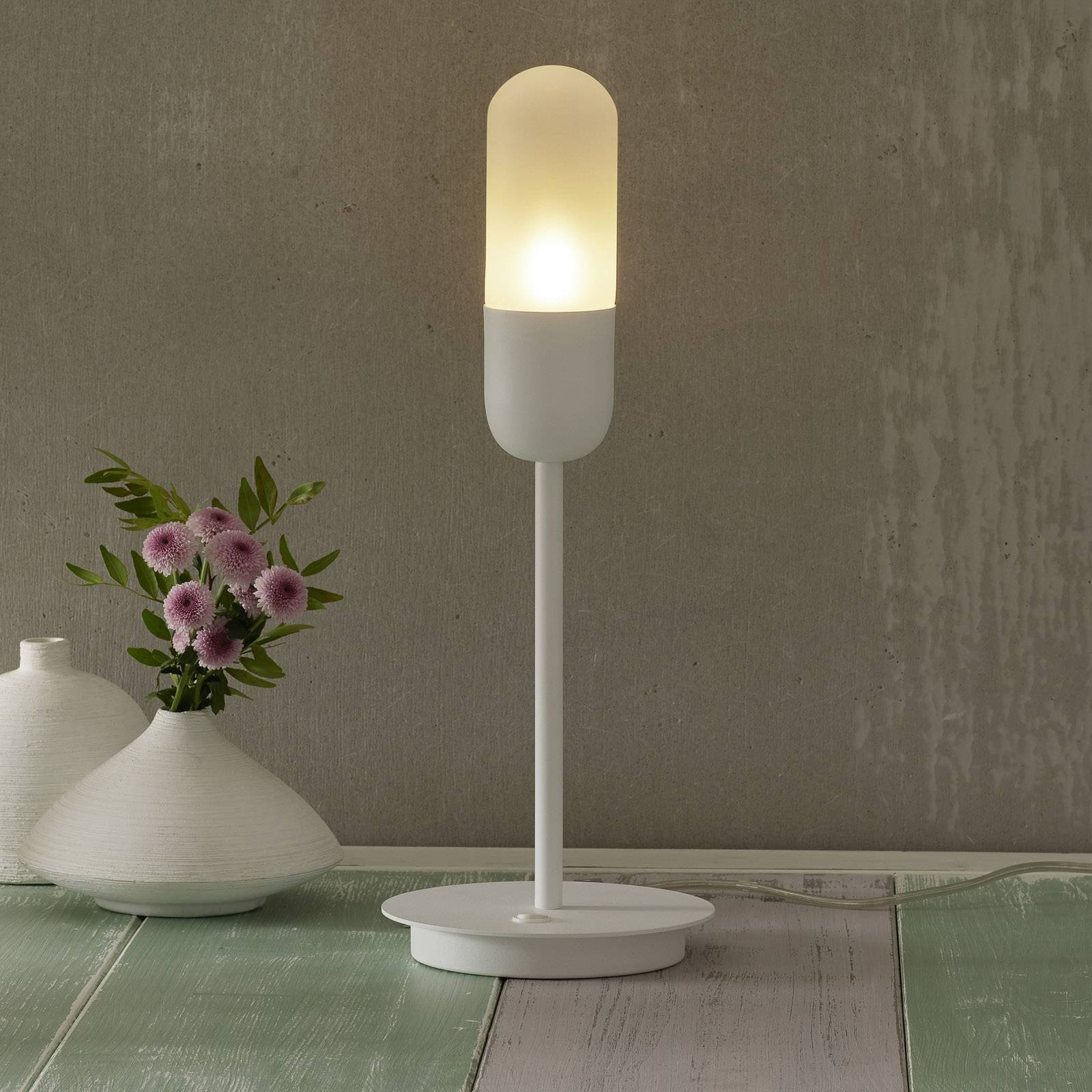 Bordlampe Capsule, hvit
