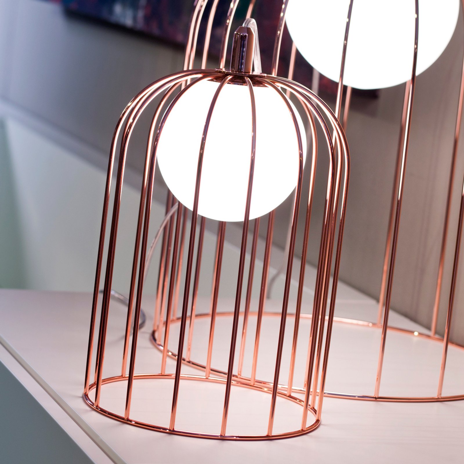 Liten bordlampe Kluvi i kobber