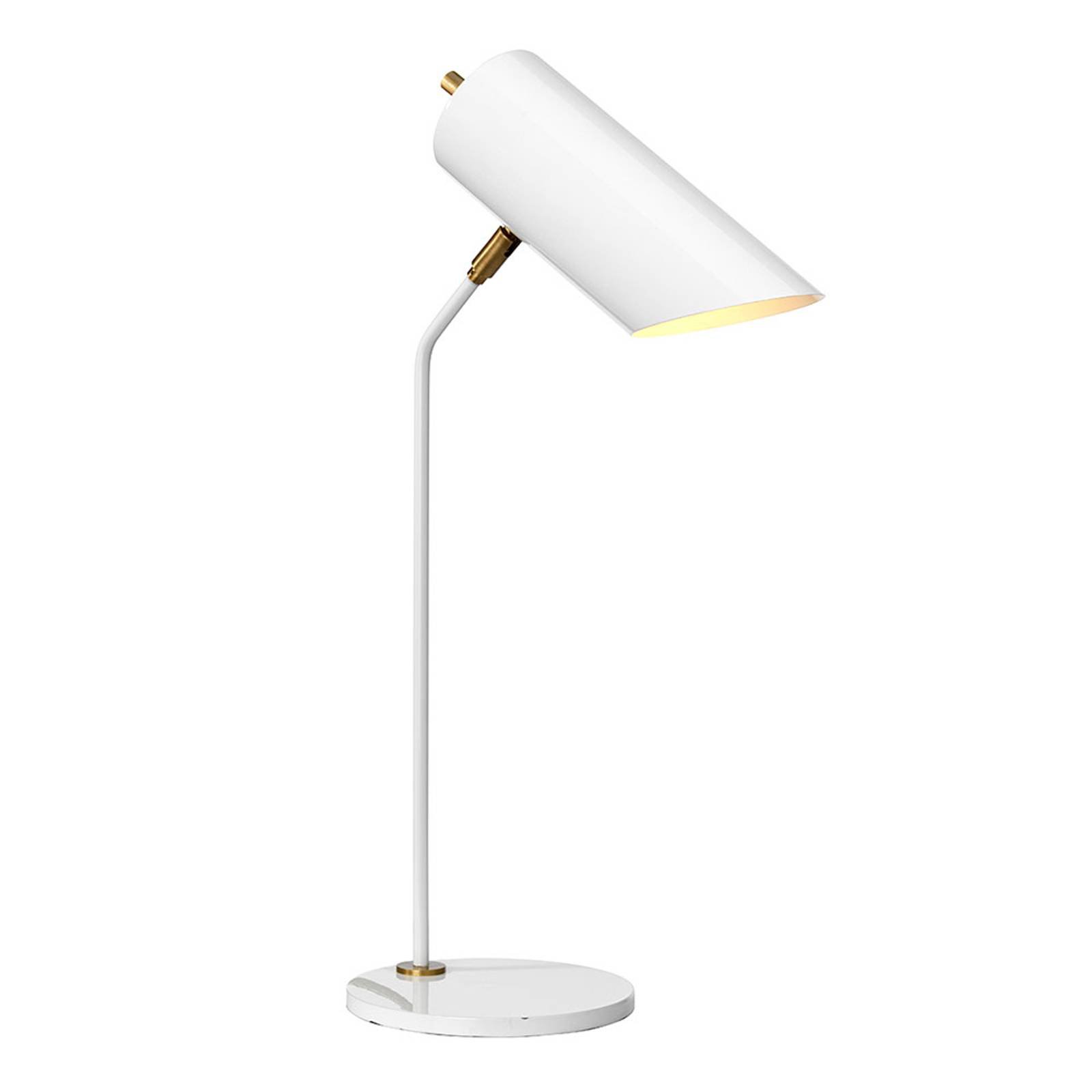 Bordlampe Quinto, hvit/antikk messing