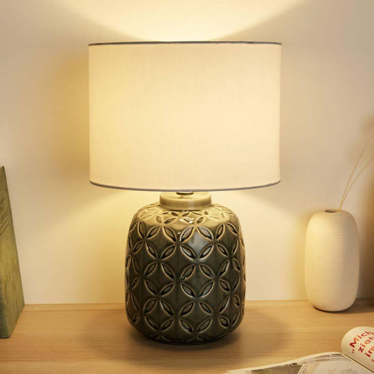 Pauleen Glowing Bloom bordlampe i hvit/grå