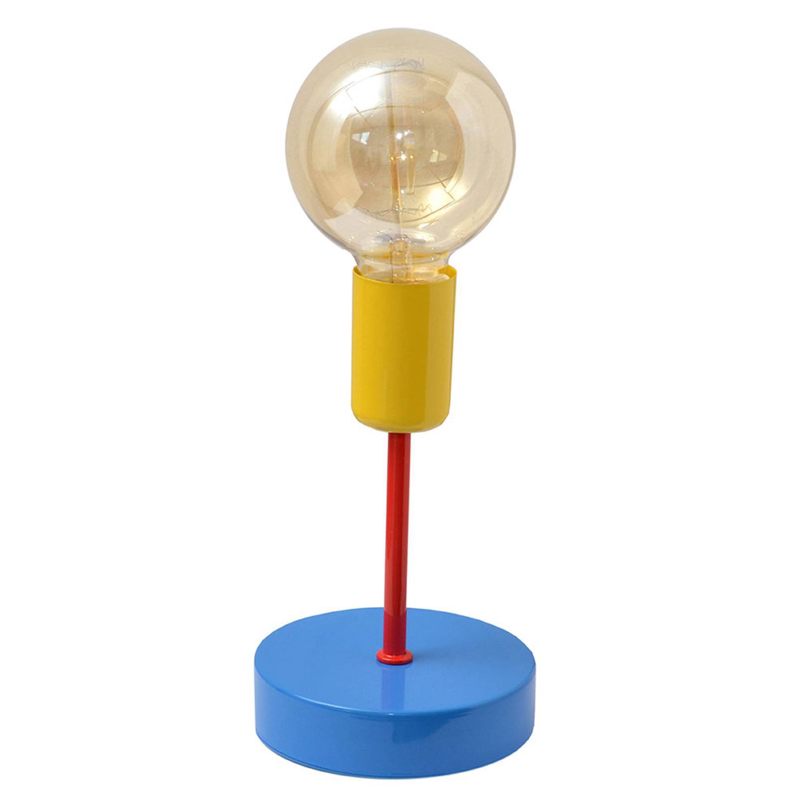 Fargerik bordlampe Oxford, blå/rød/gul
