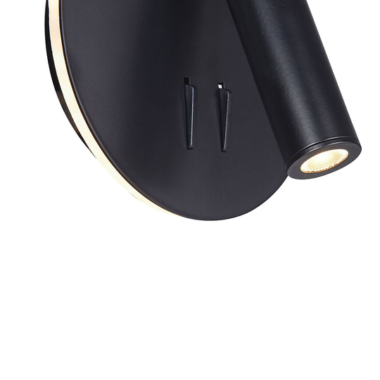 Maytoni los 176 LED-vegglampe 3 000 K rund svart